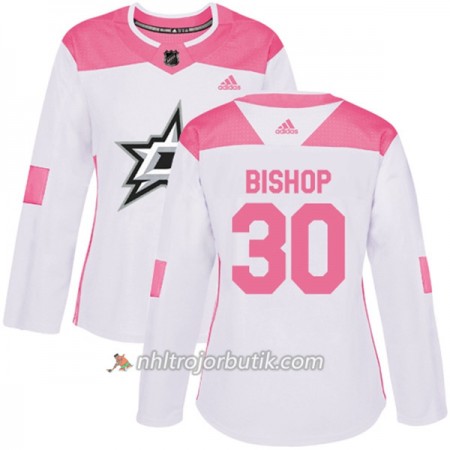 Dame Ishockey Dallas Stars Tröja Ben Bishop 30 Adidas 2017-2018 Vit Rosa Fashion Authentic
